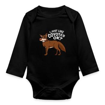 Coyote Coyotes J'aime juste les coyotes Ok? cadeau - Body Bébé bio manches longues - noir - Devant