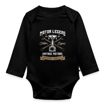 Légende du moteur - Body Bébé bio manches longues - noir - Devant