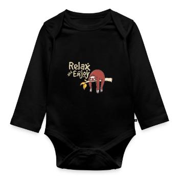 Faultiere - Baby Bio-Langarm-Body - Schwarz - Vorne