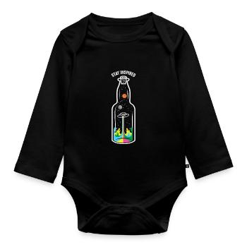 Ufo Raumschiff Flasche Alien - Inspiration Planten - Baby Bio-Langarm-Body - Schwarz - Vorne