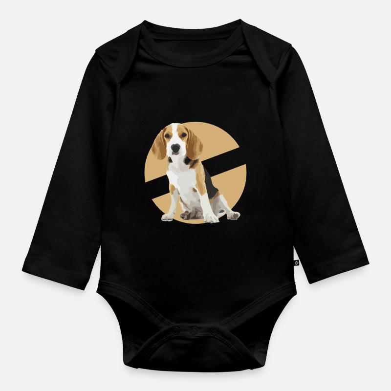 beagle - Body Bébé bio manches longues - noir