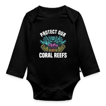 Jour De La Terre Drôle Récif De Corail Cadeau Hommes Femmes Enfants - Body Bébé bio manches longues - noir - Devant