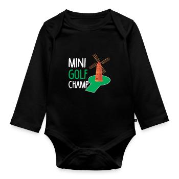 golf Champ Putt Golf golf champion de golf - Body Bébé bio manches longues - noir - Devant