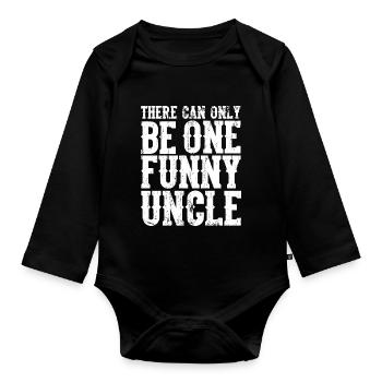 Onkel - Baby Bio-Langarm-Body - Schwarz - Vorne
