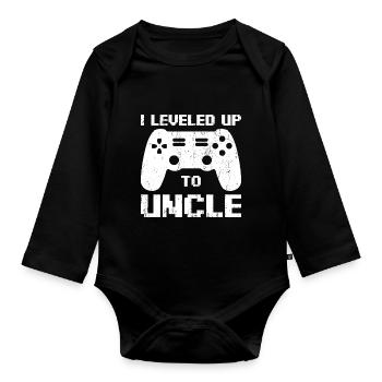 Uncle Gamepad - Organic Longsleeve Baby Bodysuit - black - Front