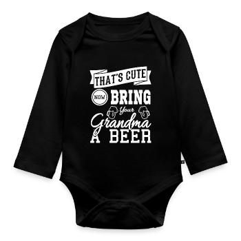 Granny - Organic Longsleeve Baby Bodysuit - black - Front
