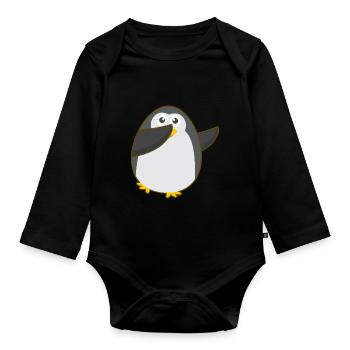 PENGUIN DAB - Body Bébé bio manches longues - noir - Devant
