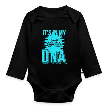 BIKE IT’S IN MY DNA - Body Bébé bio manches longues - noir - Devant