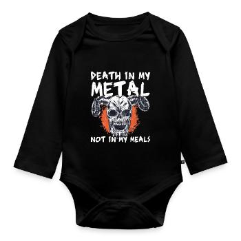 Vegan Death Metal - Organic Longsleeve Baby Bodysuit - black - Front