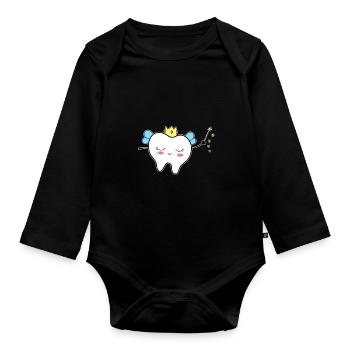 Tooth Fairy - Organic Longsleeve Baby Bodysuit - black - Front
