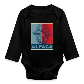 Alpaca alpaca - Organic Longsleeve Baby Bodysuit - black - Front