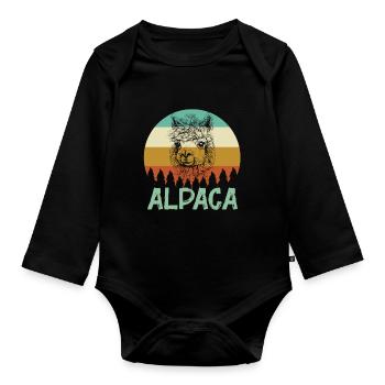 Alpaga alpaga - Body Bébé bio manches longues - noir - Devant