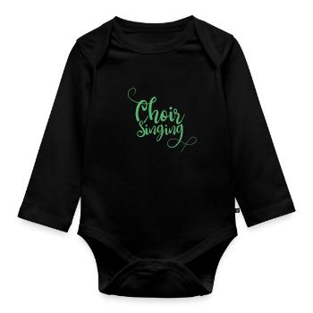 Chanteur chorale - Body Bébé bio manches longues - noir - Devant