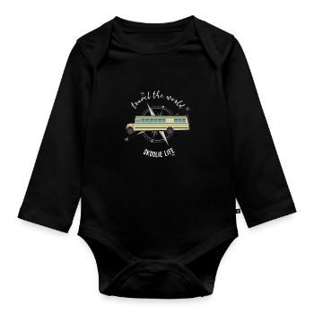 Autobus scolaire Skoolie Life converti - Body Bébé bio manches longues - noir - Devant