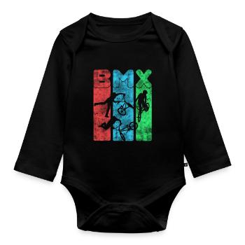 BMX - Body Bébé bio manches longues - noir - Devant
