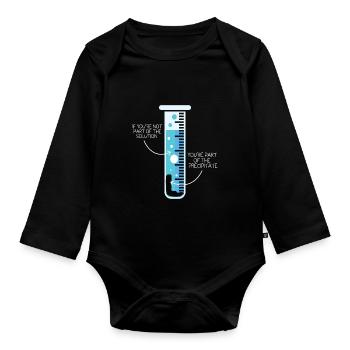 Chemistry scientist chemist test tube - Organic Longsleeve Baby Bodysuit - black - Front