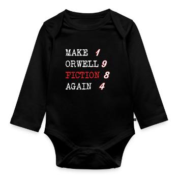 Make Orwell Fiction Again | 1984 - Body Bébé bio manches longues - noir - Devant