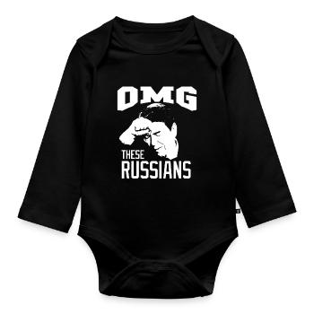 Oh My God, These Russians | Ronald Wilson Reagan - Organic Longsleeve Baby Bodysuit - black - Front