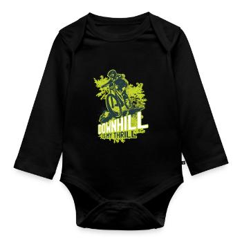 Downhill gift - Organic Longsleeve Baby Bodysuit - black - Front