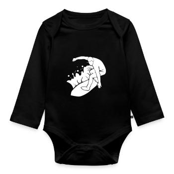 Surfer Surfen - Baby Bio-Langarm-Body - Schwarz - Vorne
