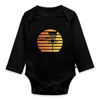 Ultimate Frisbee Hobby Design Für Frisbee Spieler - Baby Bio-Langarm-Body - Schwarz - Vorne