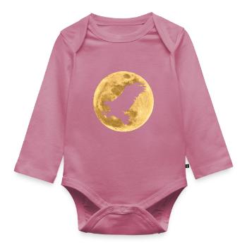L’aigle dans la lune pleine lune - Body Bébé bio manches longues - mauve - Devant