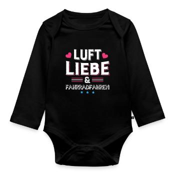 Luft Liebe & Fahrradfahren - Baby Bio-Langarm-Body - Schwarz - Vorne