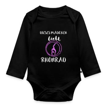 Dieses Mädchen Liebt Rhönrad Rhönradturnen Turnen - Baby Bio-Langarm-Body - Schwarz - Vorne