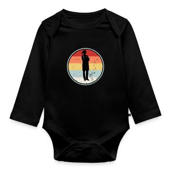 Gynécologue COLLECTION RETRO - Body Bébé bio manches longues - noir - Devant