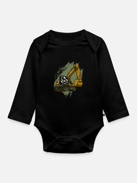 Bagger - Baby Bio-Langarm-Body - Schwarz