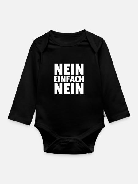 Nein Einfach Nein - Baby Bio-Langarm-Body - Schwarz