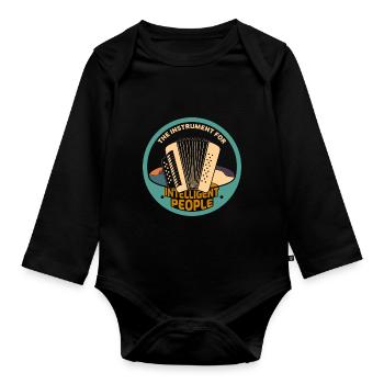 accordeon - Body Bébé bio manches longues - noir - Devant