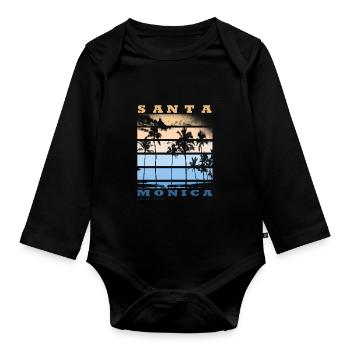 Santa Monica - Organic Longsleeve Baby Bodysuit - black - Front