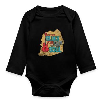 Laissez le blues ouvrir la porte à l'âme Cadeaux - Body Bébé bio manches longues - noir - Devant