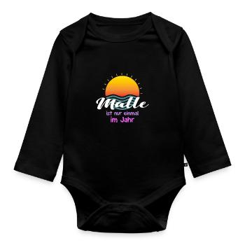Malle ist nur einmal im Jahr - Baby Bio-Langarm-Body - Schwarz - Vorne
