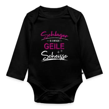 SCHLAGER PARTY HITS 2019 KOSTÜM OUTFIT GESCHENK - Baby Bio-Langarm-Body - Schwarz - Vorne
