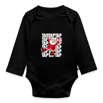 Stepptanzen Weihnachtsmann Weihnachten Stepptänzer - Baby Bio-Langarm-Body - Schwarz - Vorne