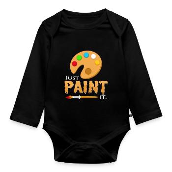 Male es einfach an Malermeister Maler Geschenk - Baby Bio-Langarm-Body - Schwarz - Vorne