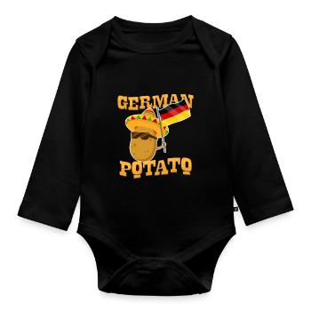 German potato - Organic Longsleeve Baby Bodysuit - black - Front