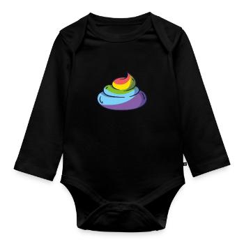 Unicorn haufen Kot Knödel AA Poop Scheisse - Baby Bio-Langarm-Body - Schwarz - Vorne