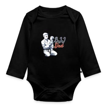 BJJ Dad - BJJ Jiu-Jitsu, Grappling and MMA Gift - Organic Longsleeve Baby Bodysuit - black - Front