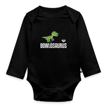 Bowling dinosaure bowler drike dino - Body Bébé bio manches longues - noir - Devant