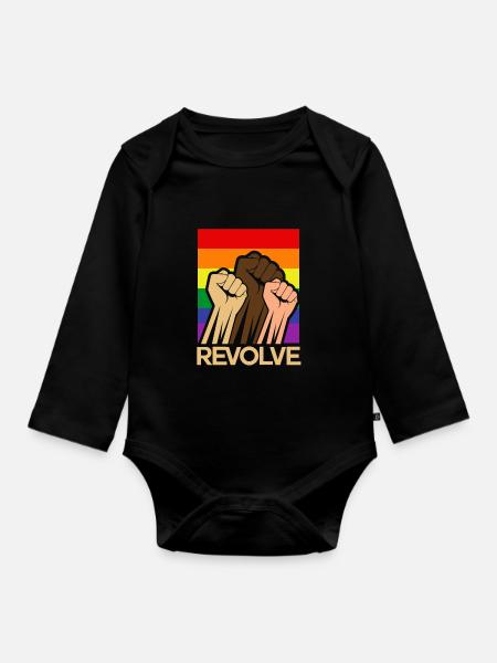 Revolve raise your Fist - Baby Bio-Langarm-Body - Schwarz