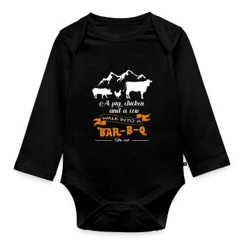 BBQ - Organic Longsleeve Baby Bodysuit - black - Front