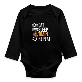 Zug - Baby Bio-Langarm-Body - Schwarz - Vorne