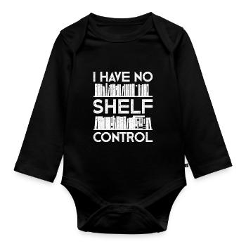 Jokes Reading Books Design Quote No Shelf Control - Baby Bio-Langarm-Body - Schwarz - Vorne
