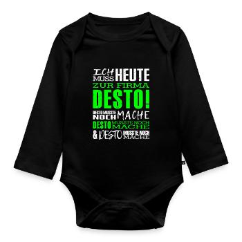 Firma Desto - Baby Bio-Langarm-Body - Schwarz - Vorne