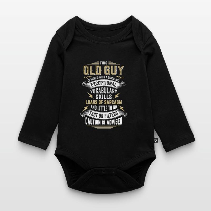 This Old Guy Is Armed With A Quick Wit Organic Longsleeve Baby Bodysuit