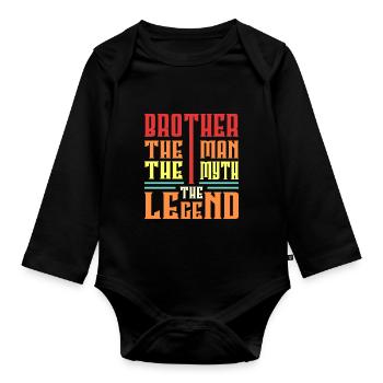 Brothers - Organic Longsleeve Baby Bodysuit - black - Front