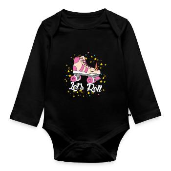 Amoureux de la Licorne Roller - Body Bébé bio manches longues - noir - Devant
